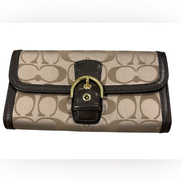 Coach Signature wallet in Tan and Black - Picture 1 of 5